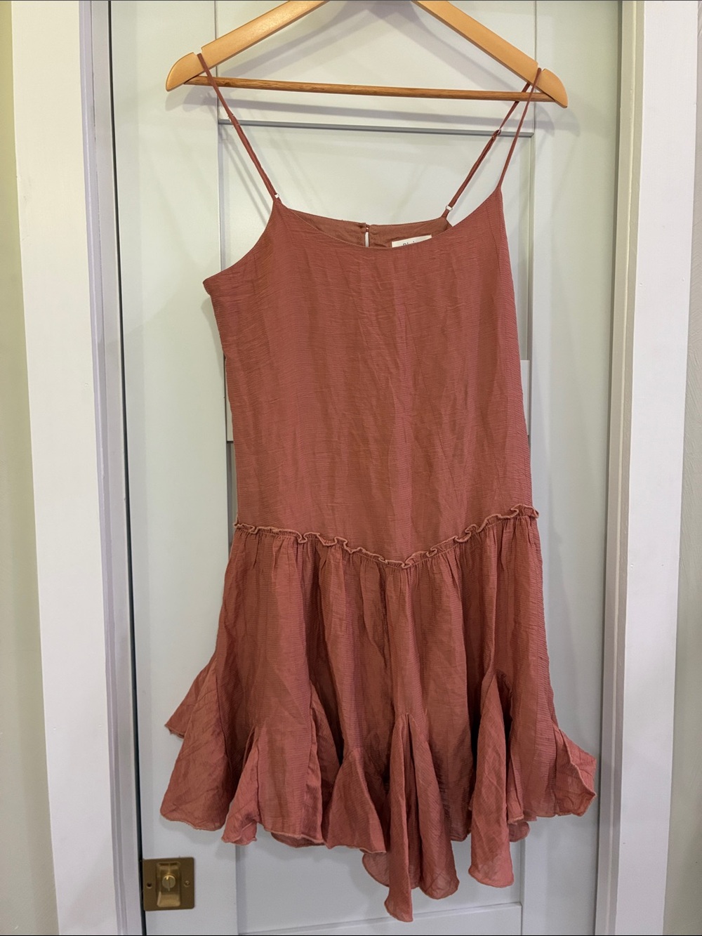 Bluivy Rust Ruffle Mini Dress S